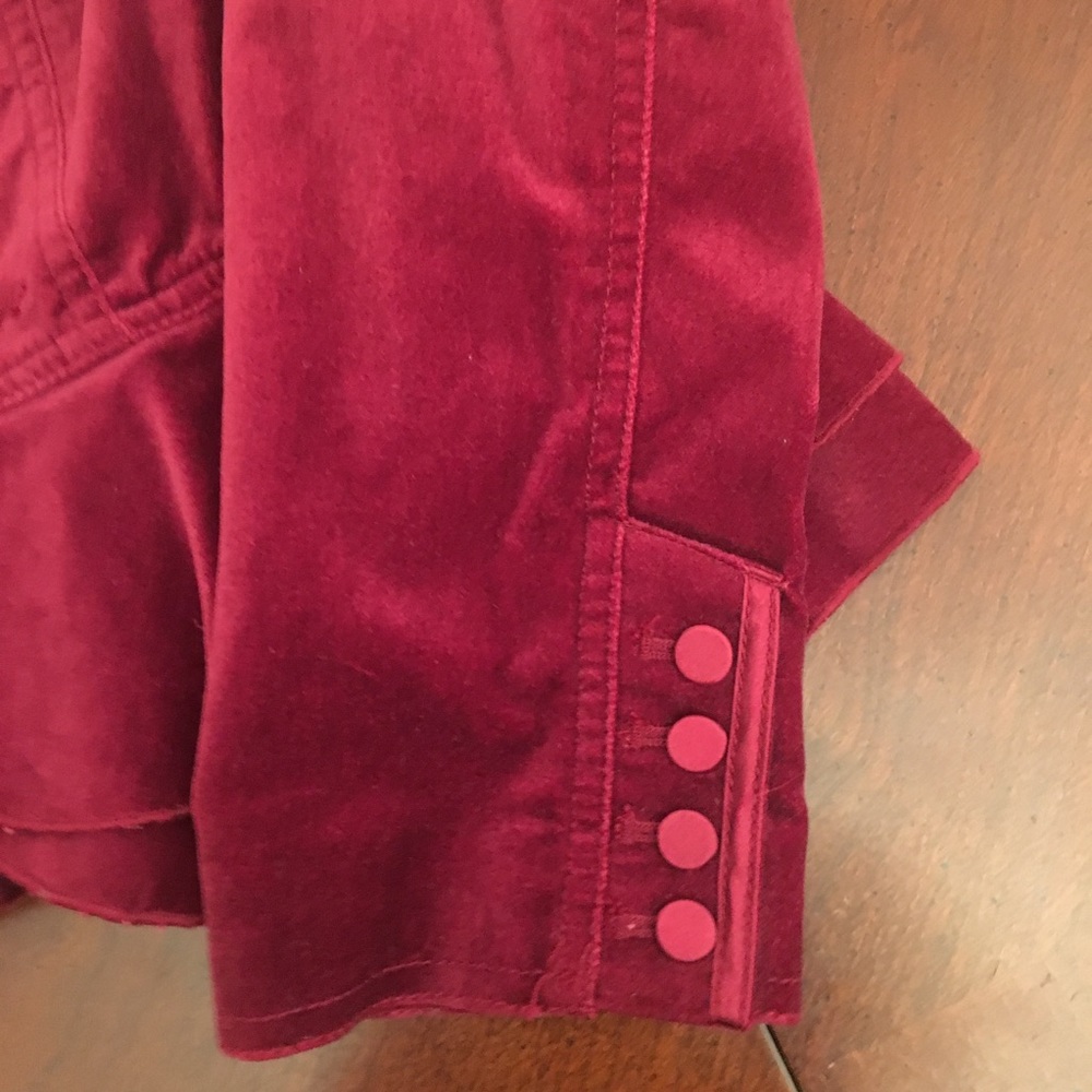 White House Black Market Burgundy Velvet Jacket - Picture 5 of 9